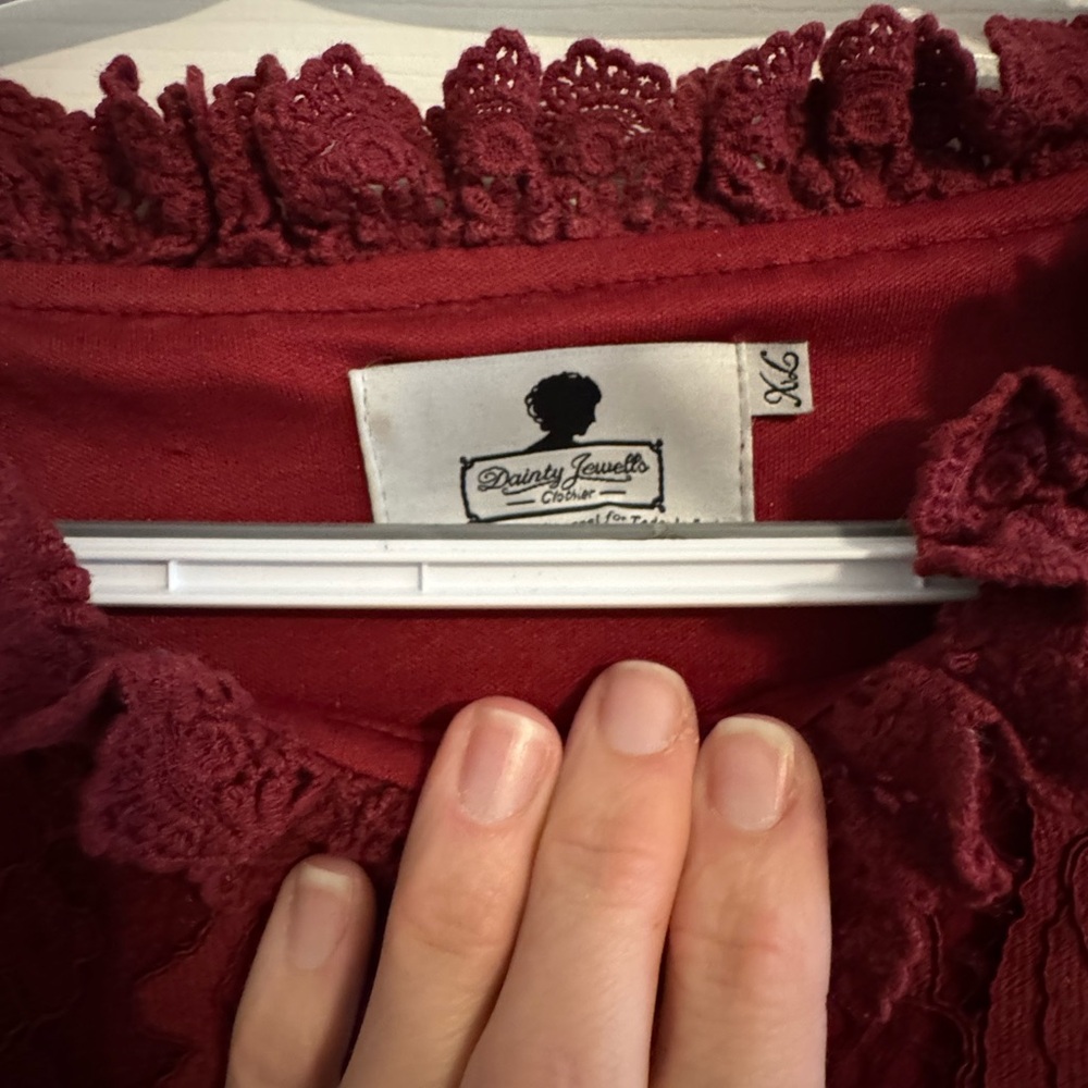 Dainty Jewells Burgundy Lace Dress XL